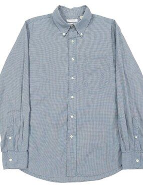 UNIONMADE x New England Shirts Button Down Shirt Sz M, Blue Houndstooth Cotton